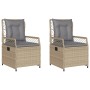 Sillones reclinables de jardín 2 uds ratán sintético beige de vidaXL, Sillas de jardín - Ref: Foro24-368664, Precio: 209,99 €...