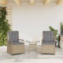 Sillones reclinables de jardín 2 uds ratán sintético beige de vidaXL, Sillas de jardín - Ref: Foro24-368664, Precio: 209,99 €...