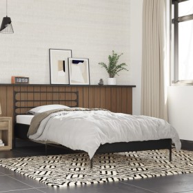 Black engineered wood and metal bed frame 90x190 cm by vidaXL, Beds and slatted bases - Ref: Foro24-845627, Price: 100,99 €, ...