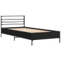 Black engineered wood and metal bed frame 90x190 cm by vidaXL, Beds and slatted bases - Ref: Foro24-845627, Price: 101,24 €, ...