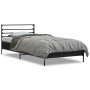 Black engineered wood and metal bed frame 90x190 cm by vidaXL, Beds and slatted bases - Ref: Foro24-845627, Price: 101,24 €, ...