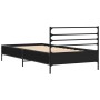 Black engineered wood and metal bed frame 90x190 cm by vidaXL, Beds and slatted bases - Ref: Foro24-845627, Price: 101,24 €, ...