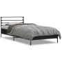 Estructura de cama madera de ingeniería y metal negro 90x200 cm de vidaXL, Camas y somieres - Ref: Foro24-845582, Precio: 100...