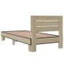 Estructura cama madera ingeniería metal roble Sonoma 90x200 cm de vidaXL, Camas y somieres - Ref: Foro24-845743, Precio: 99,8...