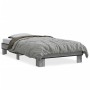 Estructura cama madera ingeniería metal gris Sonoma 100x200 cm de vidaXL, Camas y somieres - Ref: Foro24-845870, Precio: 90,8...