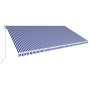 Toldo automático retráctil azul y blanco 600x300 cm de vidaXL, Toldos - Ref: Foro24-3051204, Precio: 691,60 €, Descuento: %