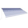 Blue and white automatic retractable awning 600x300 cm by vidaXL, Awnings - Ref: Foro24-3051204, Price: 691,60 €, Discount: %