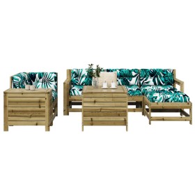 Gartensofa-Set 7-teilig aus imprägniertem Kiefernholz von vidaXL, Gartensets - Ref: Foro24-3250543, Preis: 458,46 €, Rabatt: %