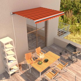 Retractable manual awning in orange and brown, 300x250 cm. by vidaXL, Awnings - Ref: Foro24-3051198, Price: 238,85 €, Discoun...