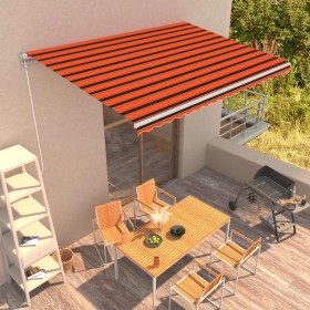 Toldo manual retráctil naranja y marrón 450x300 cm de vidaXL, Toldos - Ref: Foro24-3051219, Precio: 362,99 €, Descuento: %