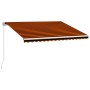 Toldo manual retráctil naranja y marrón 450x300 cm de vidaXL, Toldos - Ref: Foro24-3051219, Precio: 370,96 €, Descuento: %