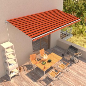 Orange and brown retractable manual awning 600x300 cm by vidaXL, Awnings - Ref: Foro24-3051227, Price: 526,11 €, Discount: %