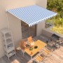 Toldo manual retráctil azul y blanco 400x300 cm de vidaXL, Toldos - Ref: Foro24-3051212, Precio: 289,55 €, Descuento: %