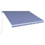 Blue and white retractable manual awning 400x300 cm by vidaXL, Awnings - Ref: Foro24-3051212, Price: 289,55 €, Discount: %