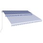 Blue and white retractable manual awning 400x300 cm by vidaXL, Awnings - Ref: Foro24-3051212, Price: 289,55 €, Discount: %