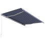 Blue and white retractable manual awning 400x300 cm by vidaXL, Awnings - Ref: Foro24-3051212, Price: 289,55 €, Discount: %