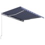 Blue and white retractable manual awning 350x250 cm by vidaXL, Awnings - Ref: Foro24-3051209, Price: 239,42 €, Discount: %