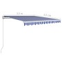 Blue and white retractable manual awning 350x250 cm by vidaXL, Awnings - Ref: Foro24-3051209, Price: 239,42 €, Discount: %