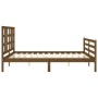 Honey brown solid wood bed frame with headboard by vidaXL, Beds and slatted bases - Ref: Foro24-3193939, Price: 189,40 €, Dis...