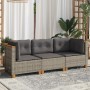 3-seater garden sofa with gray synthetic rattan cushions by vidaXL, Outdoor sofas - Ref: Foro24-365918, Price: 255,08 €, Disc...