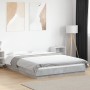 Bed frame with LED lights concrete gray wood 140x190 cm by vidaXL, Beds and slatted bases - Ref: Foro24-3281129, Price: 170,4...