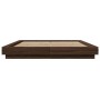 Oak brown engineered wood bed frame 150x200 cm by vidaXL, Beds and slatted bases - Ref: Foro24-3281188, Price: 159,99 €, Disc...