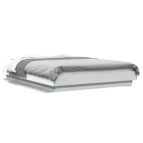 Estructura de cama madera de ingeniería blanca 135x190 cm de vidaXL, Camas y somieres - Ref: Foro24-3281224, Precio: 159,99 €...