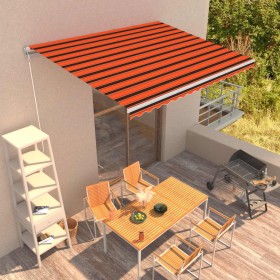 Toldo manual retráctil naranja y marrón 400x300 cm de vidaXL, Toldos - Ref: Foro24-3051216, Precio: 336,43 €, Descuento: %