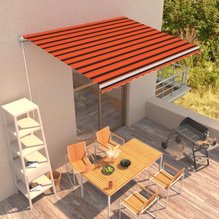 Orange and brown retractable manual awning 400x300 cm by vidaXL, Awnings - Ref: Foro24-3051216, Price: 308,62 €, Discount: %