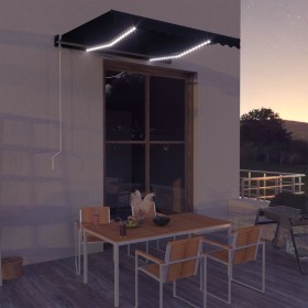 Manual retractable awning with anthracite gray LED 300x250 cm by vidaXL, Awnings - Ref: Foro24-3051243, Price: 244,15 €, Disc...