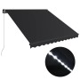 Manual retractable awning with anthracite gray LED 300x250 cm by vidaXL, Awnings - Ref: Foro24-3051243, Price: 254,39 €, Disc...