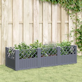 Planter with pegs PP gray 123.5x43.5x43.5 cm by vidaXL, Pots and planters - Ref: Foro24-368019, Price: 54,06 €, Discount: %