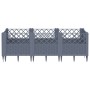 Jardinera con clavijas PP gris 123,5x43,5x43,5 cm de vidaXL, Maceteros y jardineras - Ref: Foro24-368019, Precio: 54,03 €, De...