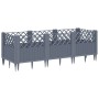 Planter with pegs PP gray 123.5x43.5x43.5 cm by vidaXL, Pots and planters - Ref: Foro24-368019, Price: 54,03 €, Discount: %