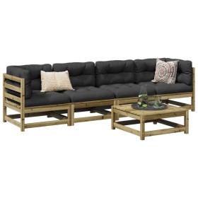 Gartensofa-Set 5-teilig aus imprägniertem Kiefernholz von vidaXL, Gartensets - Ref: Foro24-3299282, Preis: 273,99 €, Rabatt: %