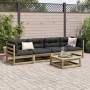 Gartensofa-Set 5-teilig aus imprägniertem Kiefernholz von vidaXL, Gartensets - Ref: Foro24-3299282, Preis: 274,51 €, Rabatt: %