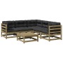 6-piece garden sofa set with impregnated pine wood cushions by vidaXL, Garden sets - Ref: Foro24-3299448, Price: 574,99 €, Di...