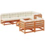 8-piece garden sofa set with wax-brown pine wood cushions by vidaXL, Garden sets - Ref: Foro24-3299347, Price: 906,28 €, Disc...