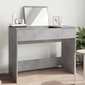 Concrete gray dressing table with mirror 100x45x76 cm by vidaXL, Bedroom Dressers - Ref: Foro24-840698, Price: 99,09 €, Disco...