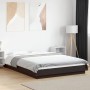 Bed frame with LED lights black engineered wood 140x200cm by vidaXL, Beds and slatted bases - Ref: Foro24-3281099, Price: 216...