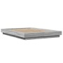 Estructura cama con luces LED madera gris Sonoma 140x200 cm de vidaXL, Camas y somieres - Ref: Foro24-3281103, Precio: 205,99...