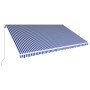 Toldo manual retráctil azul y blanco 500x300 cm de vidaXL, Toldos - Ref: Foro24-3051220, Precio: 368,93 €, Descuento: %