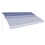 Retractable manual awning in blue and white, 500x300 cm. by vidaXL, Awnings - Ref: Foro24-3051220, Price: 368,93 €, Discount: %