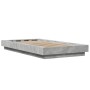 Bed frame with LED lights concrete gray wood 100x200 cm by vidaXL, Beds and slatted bases - Ref: Foro24-3281115, Price: 151,4...