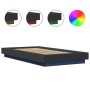 Estructura cama con luces LED madera ingeniería negro 90x190 cm de vidaXL, Camas y somieres - Ref: Foro24-3281148, Precio: 15...