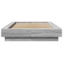 Estructura cama con luces LED madera gris Sonoma 100x200 cm de vidaXL, Camas y somieres - Ref: Foro24-3281117, Precio: 156,44...