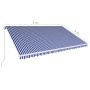 Retractable manual awning in blue and white, 500x300 cm. by vidaXL, Awnings - Ref: Foro24-3051220, Price: 368,93 €, Discount: %