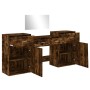 Smoked Oak Engineered Wood 4-Piece Vanity Set by vidaXL, Bedroom furniture sets - Ref: Foro24-3276529, Price: 238,75 €, Disco...