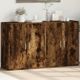 Aparador de madera de ingeniería 2 uds roble ahumado 60x31x70cm de vidaXL, Aparadores - Ref: Foro24-3276543, Precio: 114,99 €...