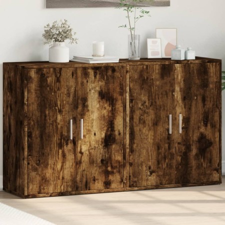 Engineered wood sideboard 2 pcs smoked oak 60x31x70cm by vidaXL, Sideboards - Ref: Foro24-3276543, Price: 115,91 €, Discount: %